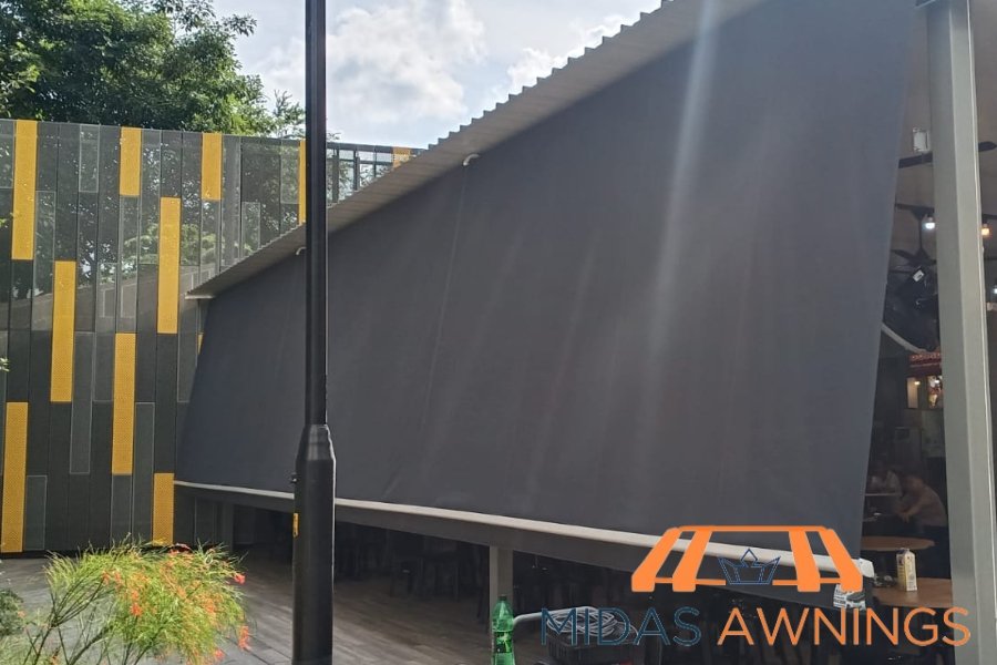 Retractable Awning Installation in Singapore - Landed, Newton 12 vertical-drop-awnings-midas-awnings-singapore-service-3